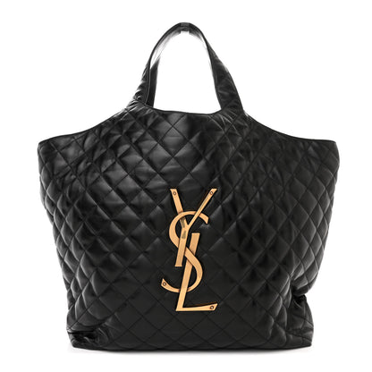 Saint Laurent Lambskin Quilted Maxi Icare Shopping Tote Black 1 of 11