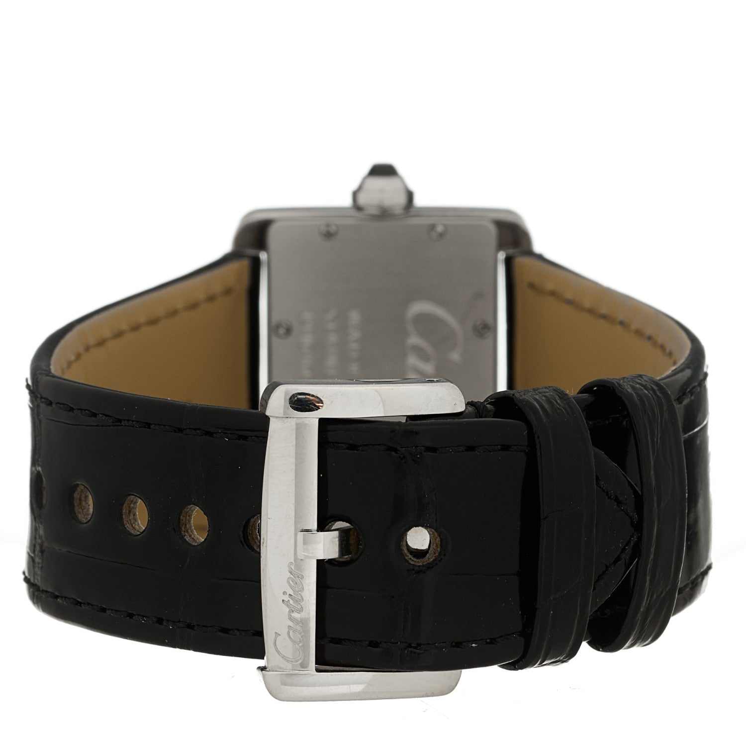 Cartier Stainless Steel Alligator 32mm Tank Divan Quartz Watch 3 of 4