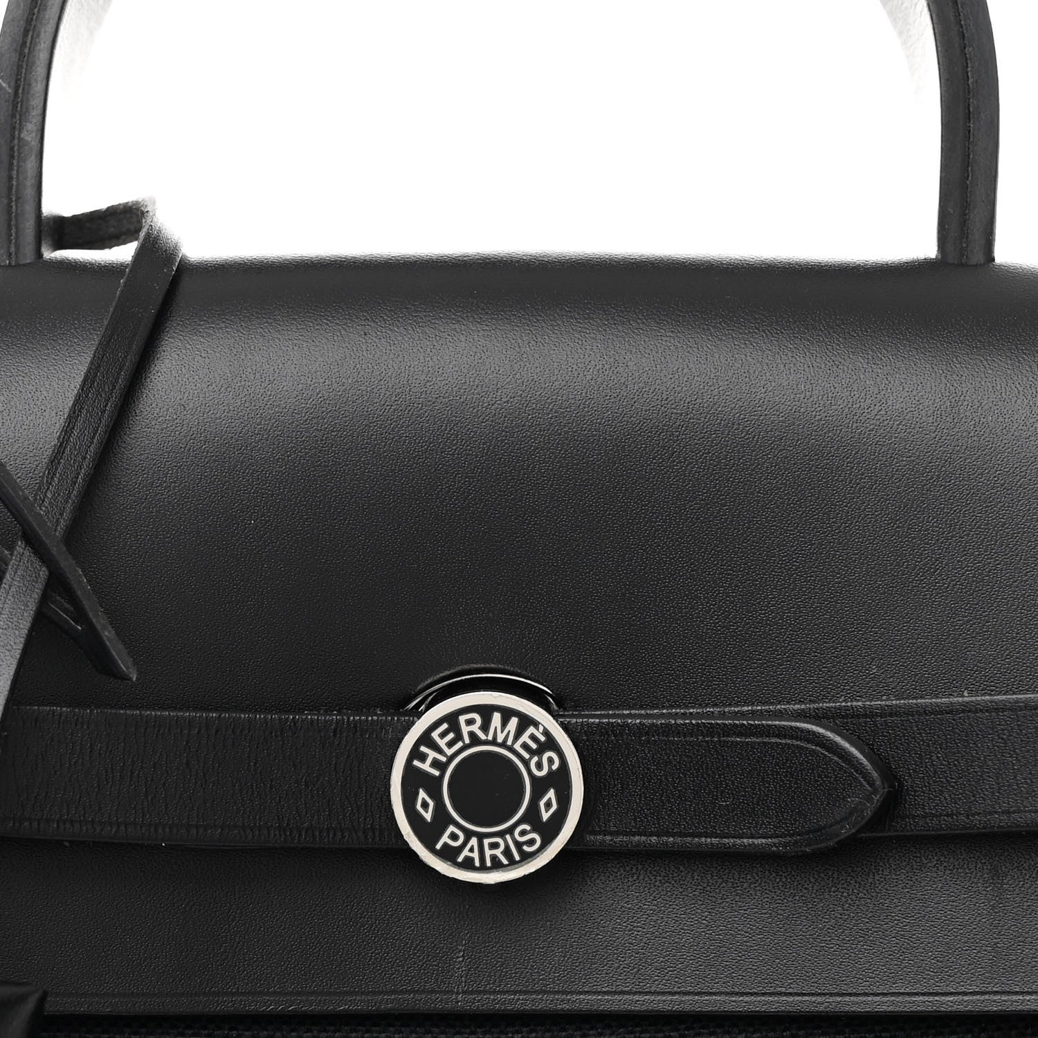 Hermes Military Toile Vache Hunter Herbag a Dos Zip Retourne Backpack Black 10 of 13