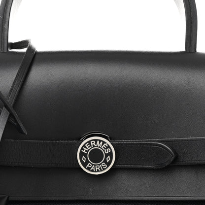 Hermes Military Toile Vache Hunter Herbag a Dos Zip Retourne Backpack Black 10 of 13