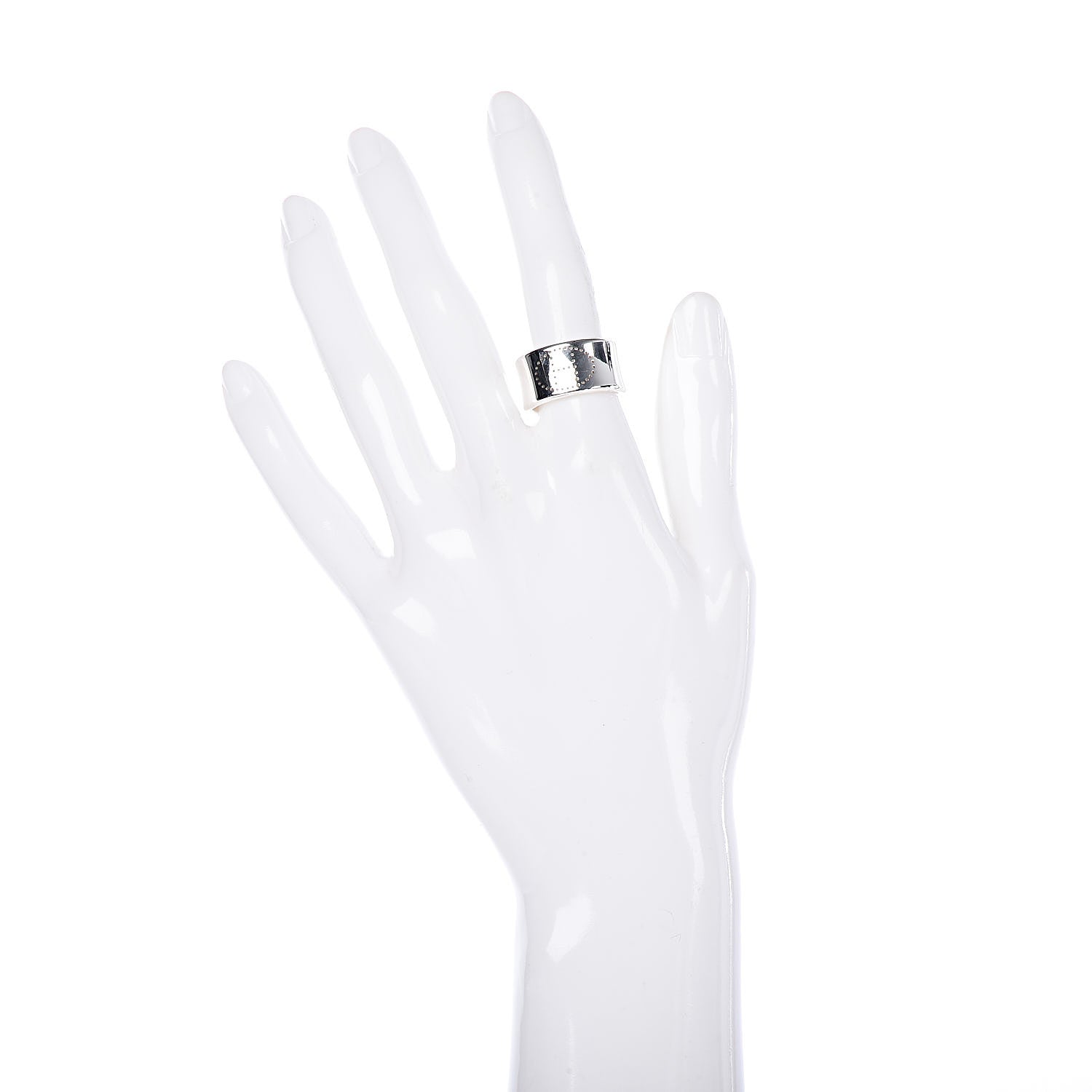 Hermes Sterling Silver GM Eclipse Ruban Ring 52 6 2 of 6