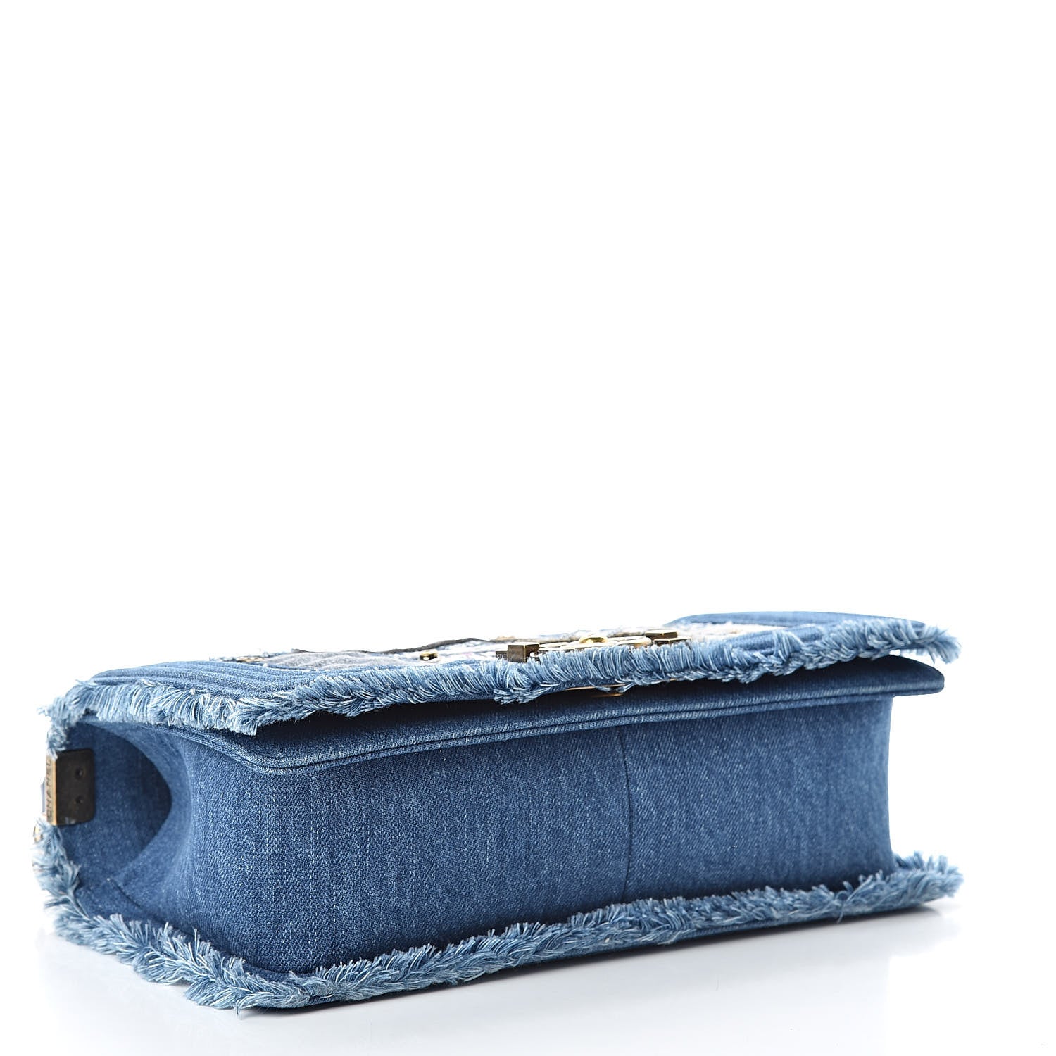 Chanel Denim Patchwork Medium Boy Flap Blue 4 of 10