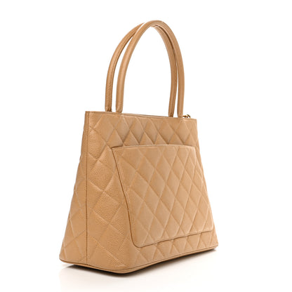 Chanel Caviar Medallion CC Tote Dark Beige 3 of 11