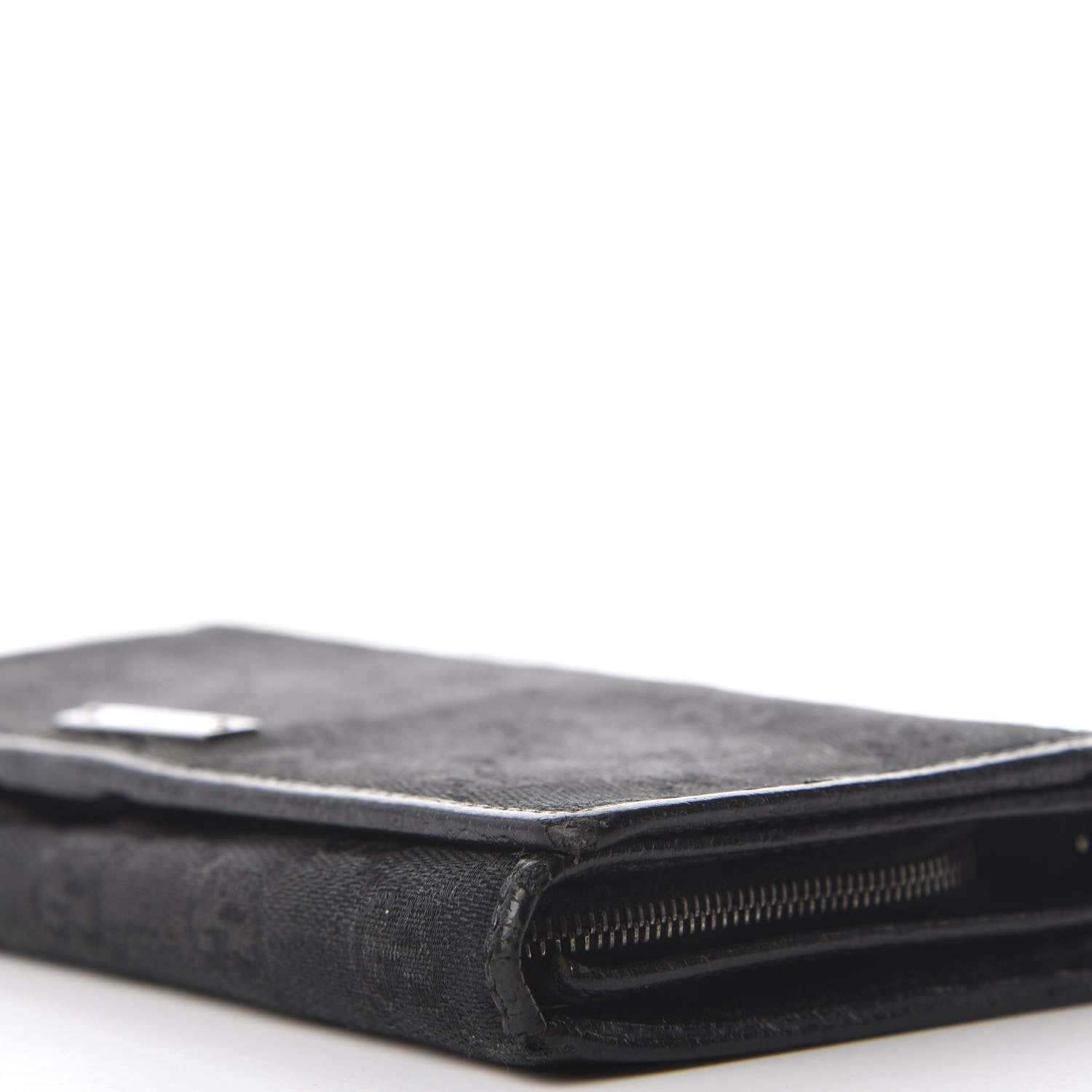 Gucci Monogram Metal Bar Chain Wallet Black 7 of 8
