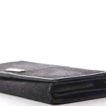 Gucci Monogram Metal Bar Chain Wallet Black 7 of 8