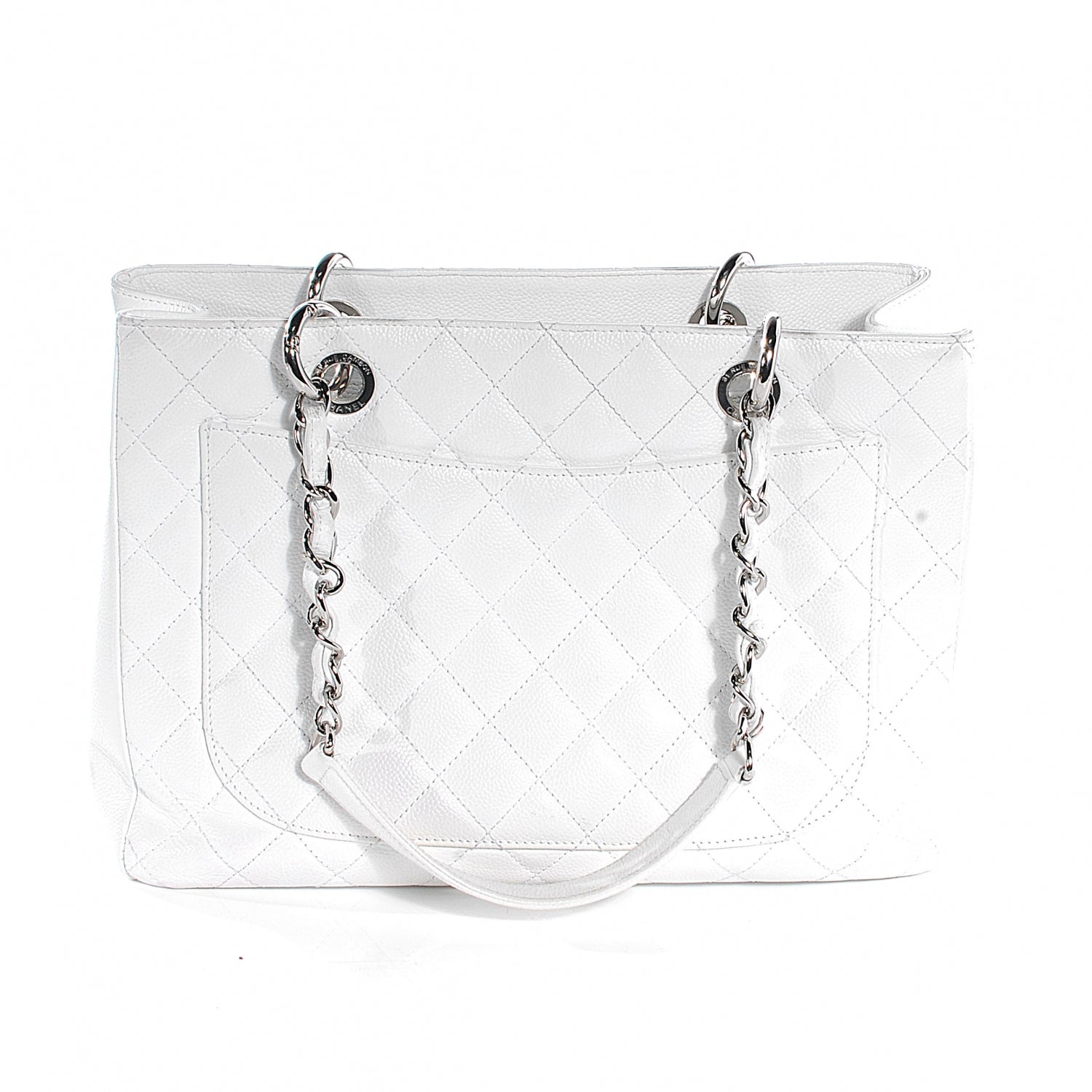 Chanel Caviar Grand Shopping Tote GST White 4 of 9