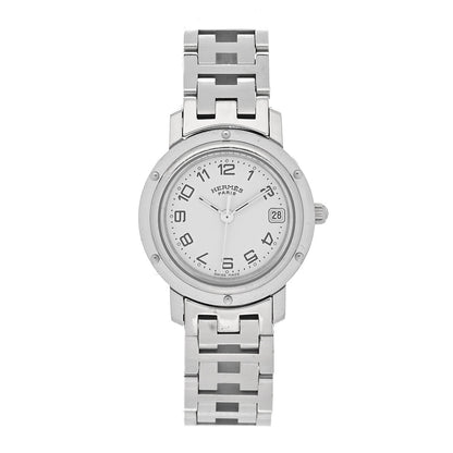 Hermes Stainless Steel 24mm Clipper Quartz Watch White 1 of 4