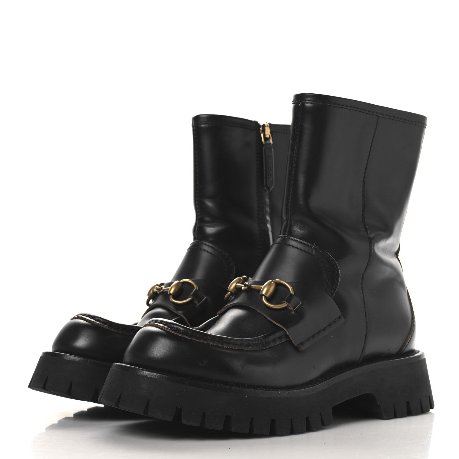 Gucci Cordovan Lux Womens Harald Horsebit 25mm Platform Boots 36 Black 4 of 9