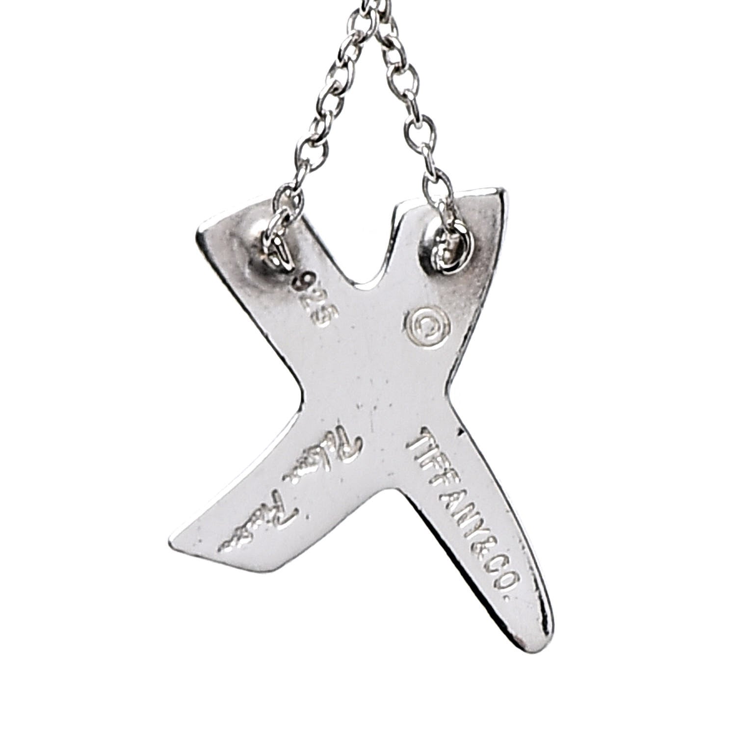 Tiffany Sterling Silver Paloma Picasso Graffiti X Pendant Necklace 7 of 7