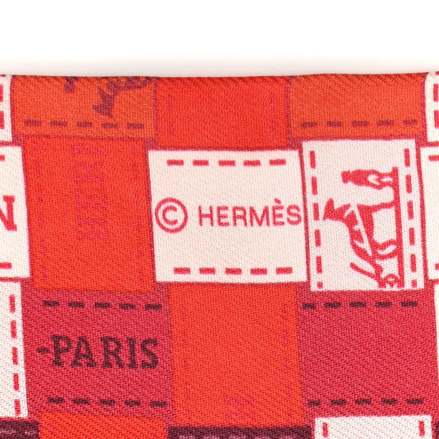 Hermes Silk Bolduc Au Carre Twilly Rouge Bordeaux Creme 3 of 6