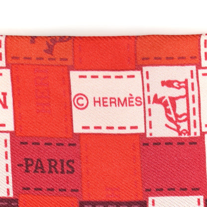Hermes Silk Bolduc Au Carre Twilly Rouge Bordeaux Creme 3 of 6