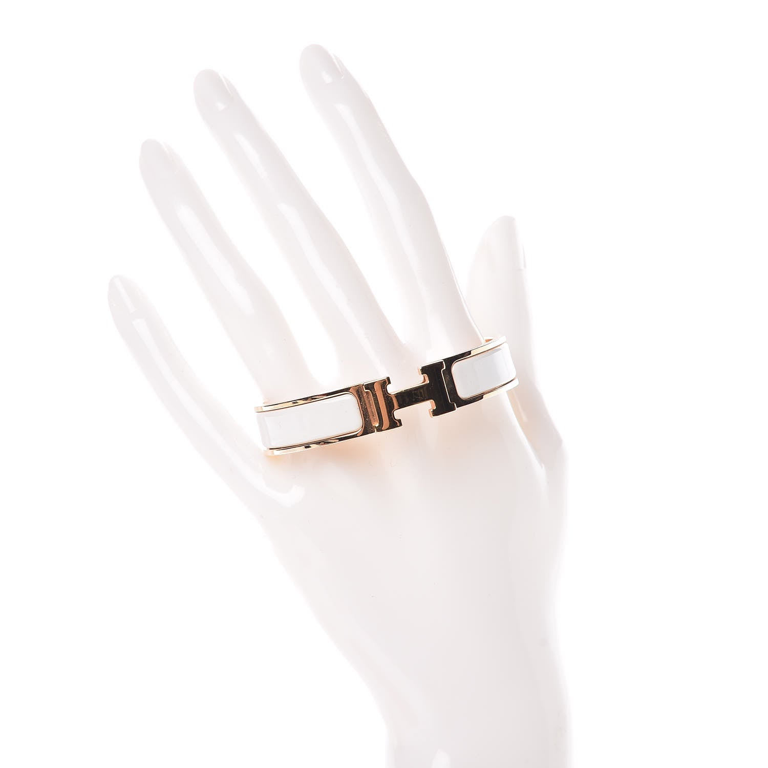 Hermes Enamel Narrow Clic Clac H Bracelet PM White 2 of 5