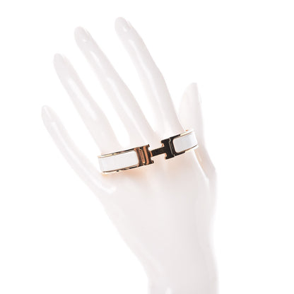 Hermes Enamel Narrow Clic Clac H Bracelet PM White 2 of 5