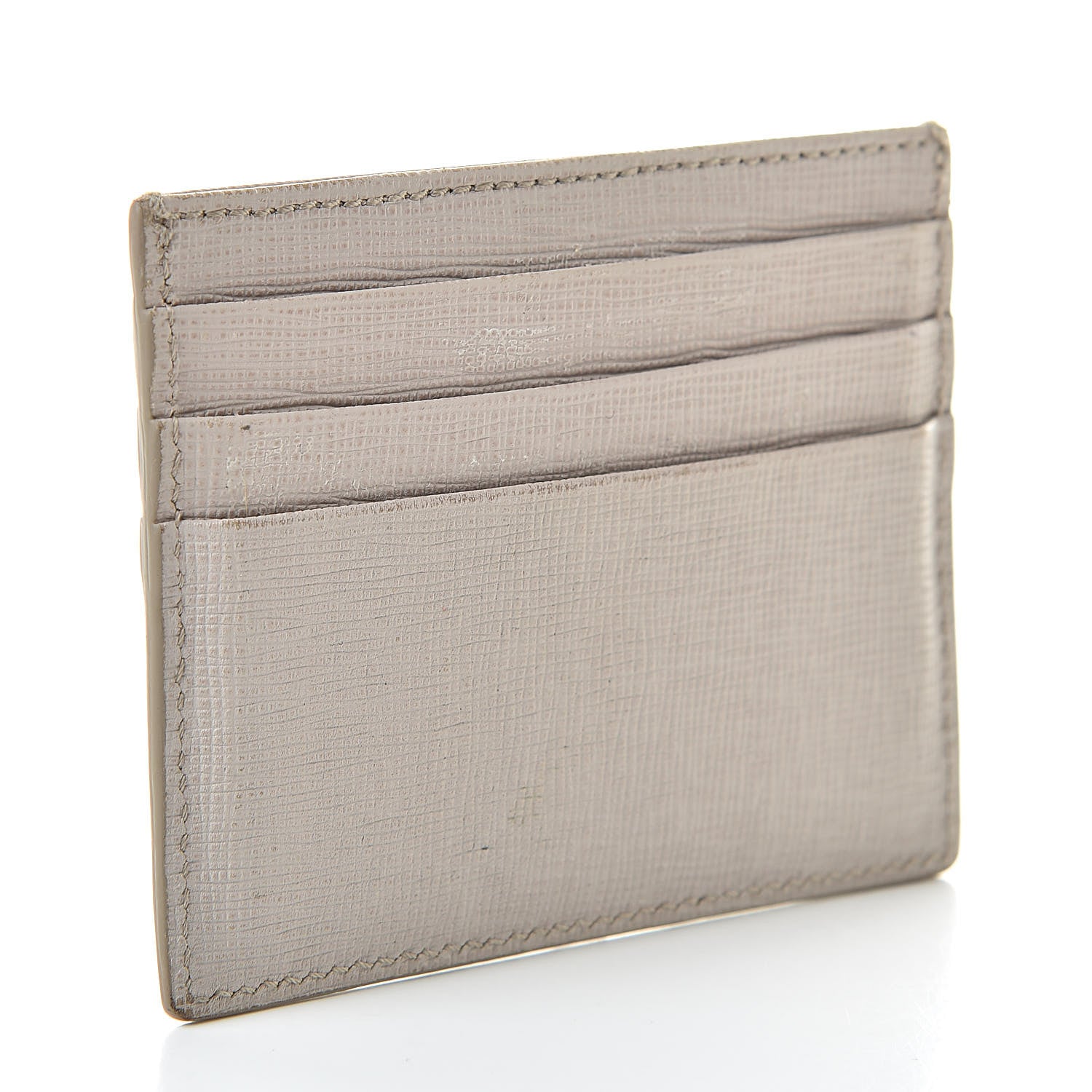 Fendi Vitello Elite Flowerland Card Holder Grigio Polvere 3 of 11