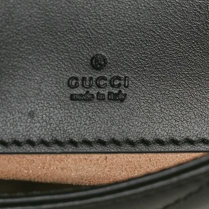 Gucci Calfskin Matelasse Mini GG Marmont Chain Half Moon Crossbody Bag Black 6 of 10