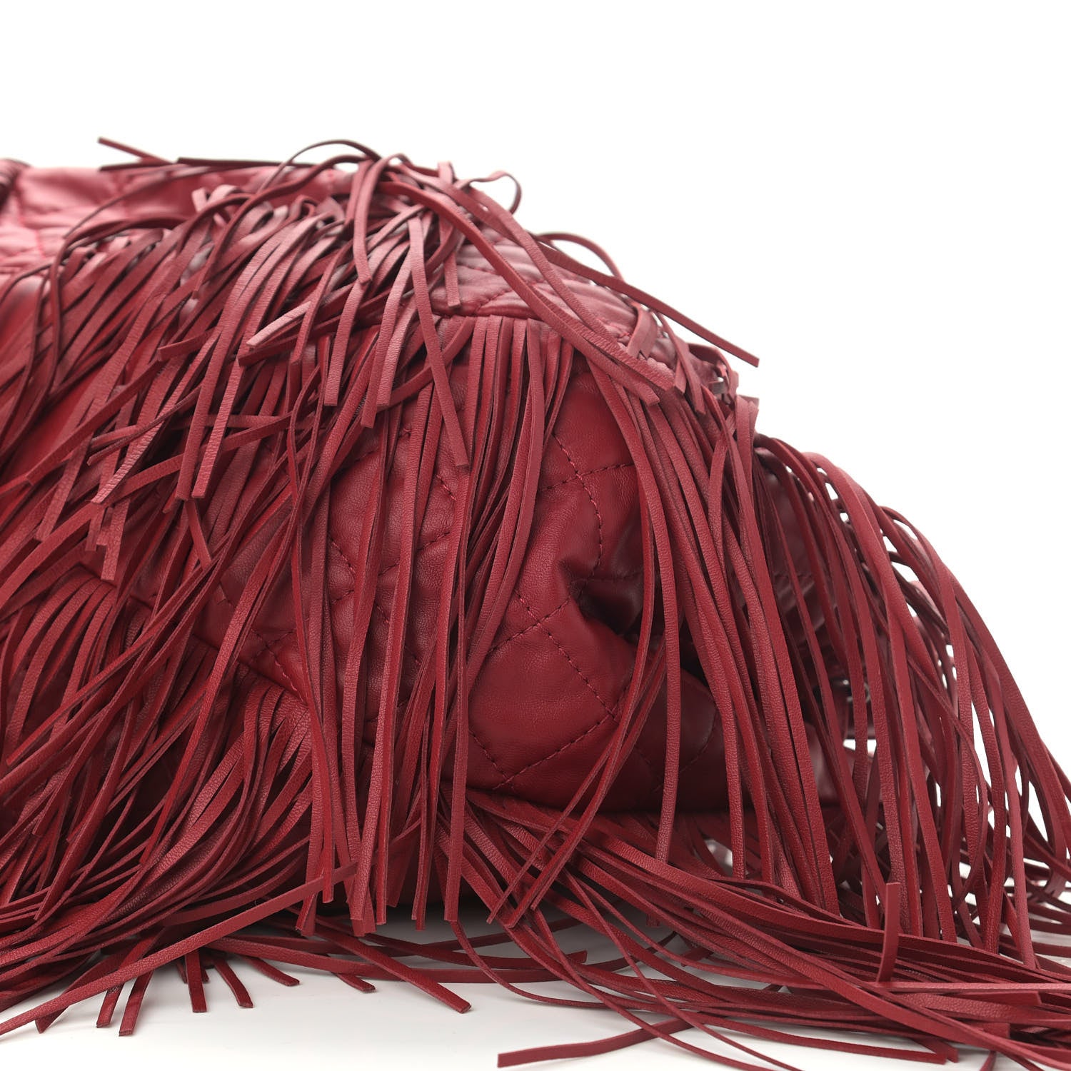 Chanel Lambskin Quilted Western Baluchon Fringe Bag Red 10 of 10