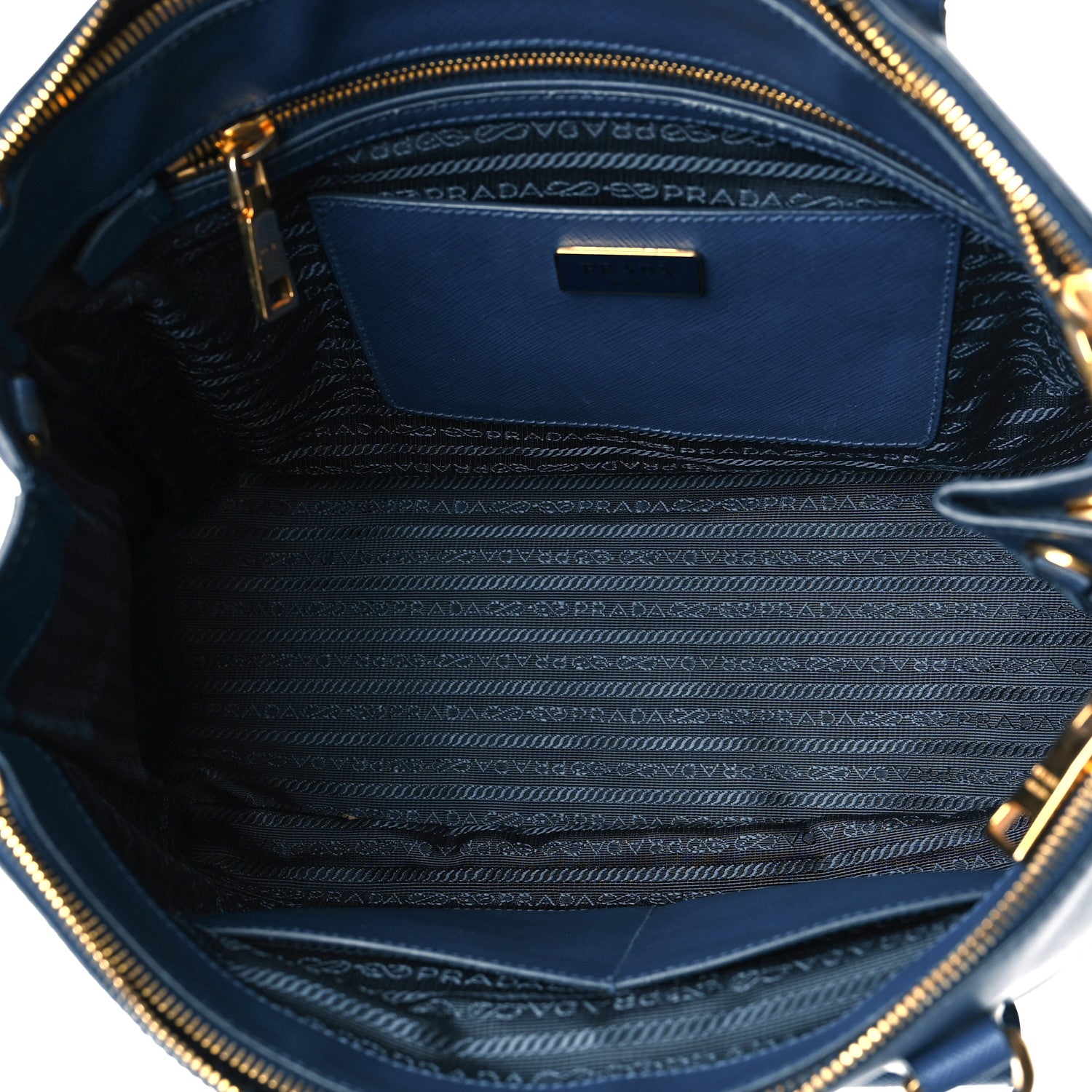 Prada Saffiano Lux Galleria Front Pocket Tote Bluette 4 of 10