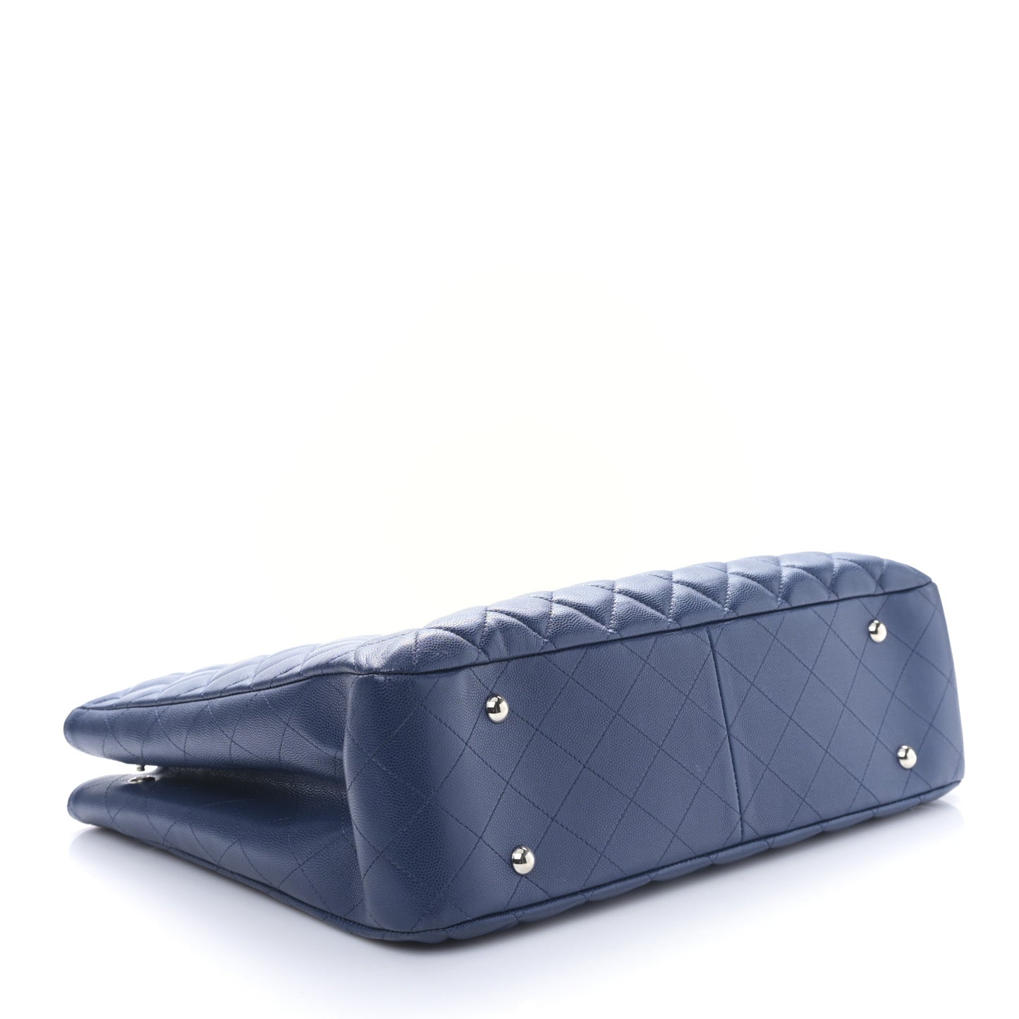 Caviar Quilted Large Classic Shopping Tote Blue