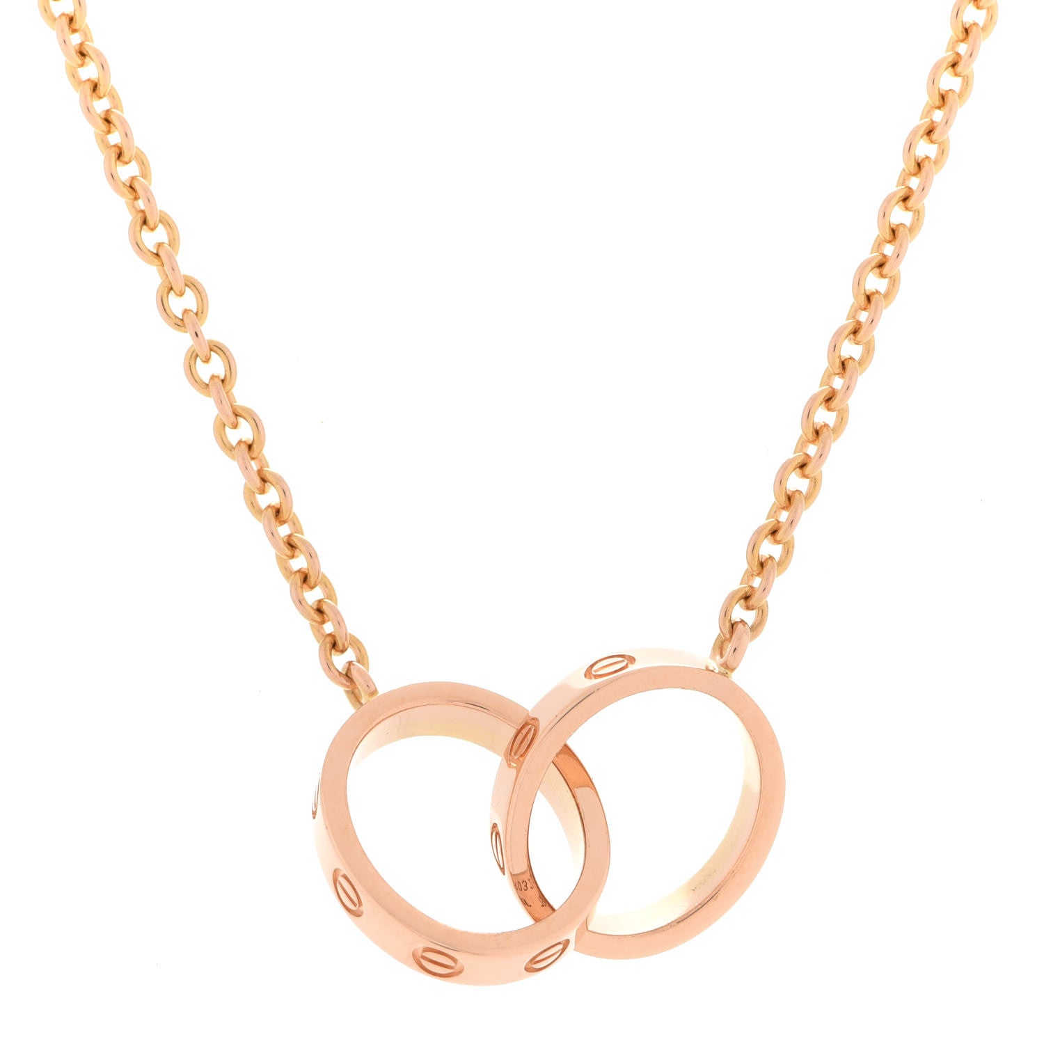 Cartier 18K Pink Gold Interlocking LOVE Necklace 4 of 7