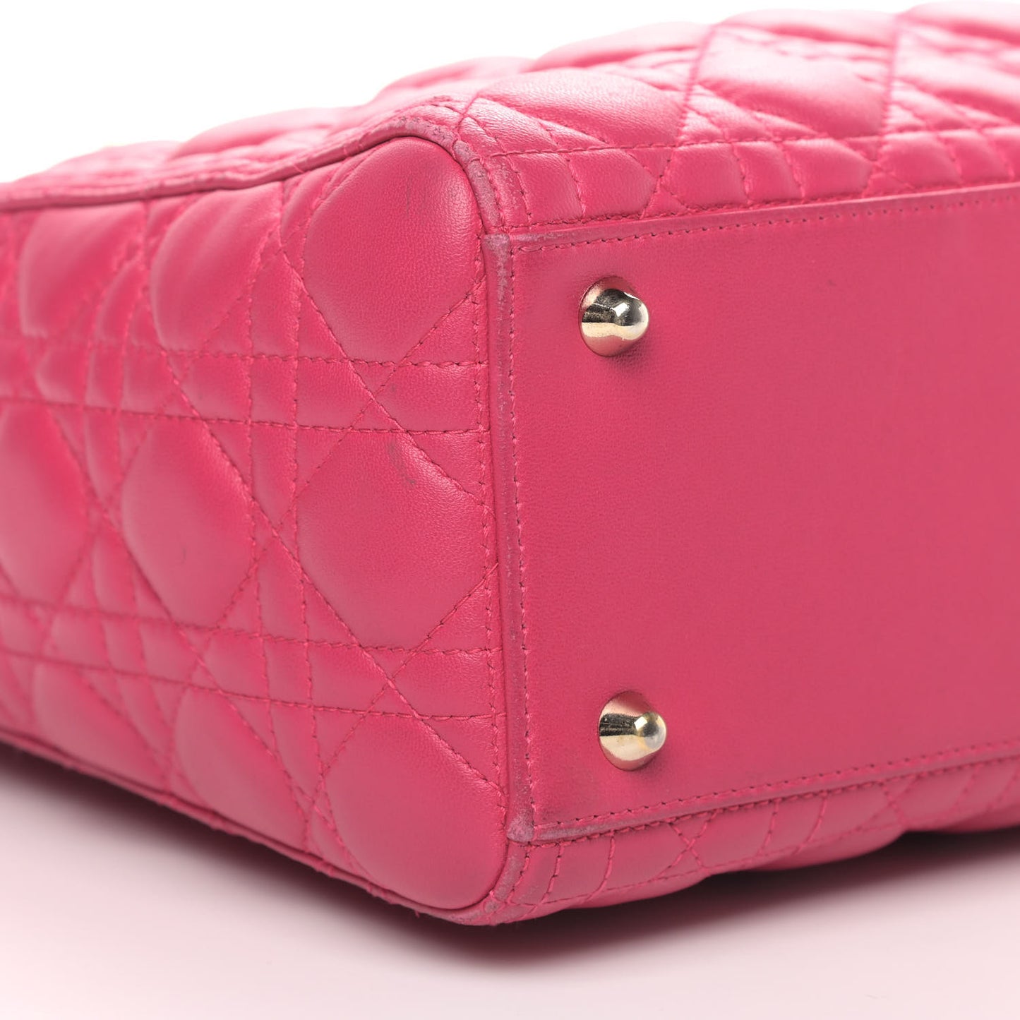 Lambskin Cannage Large Lady Dior Fuchsia