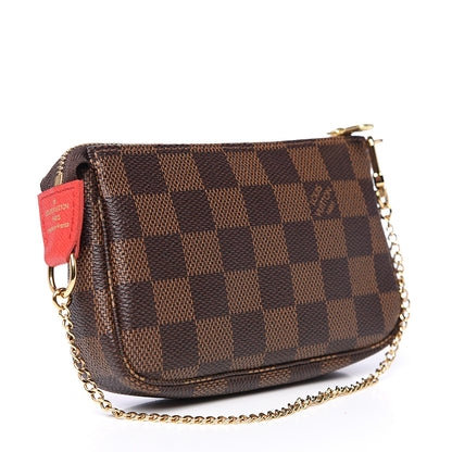 Louis Vuitton Damier Ebene 2019 Christmas Animation Mini Pochette Accessories Red 2 of 8