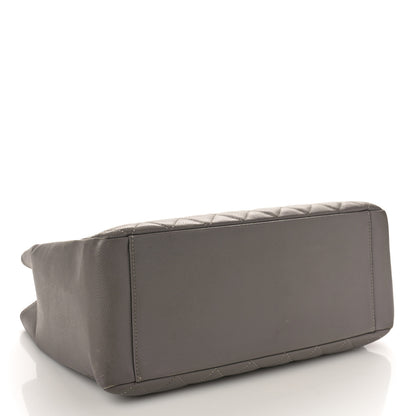 Chanel Caviar Quilted Grand Shopping Tote GST Light Grey 4 of 16