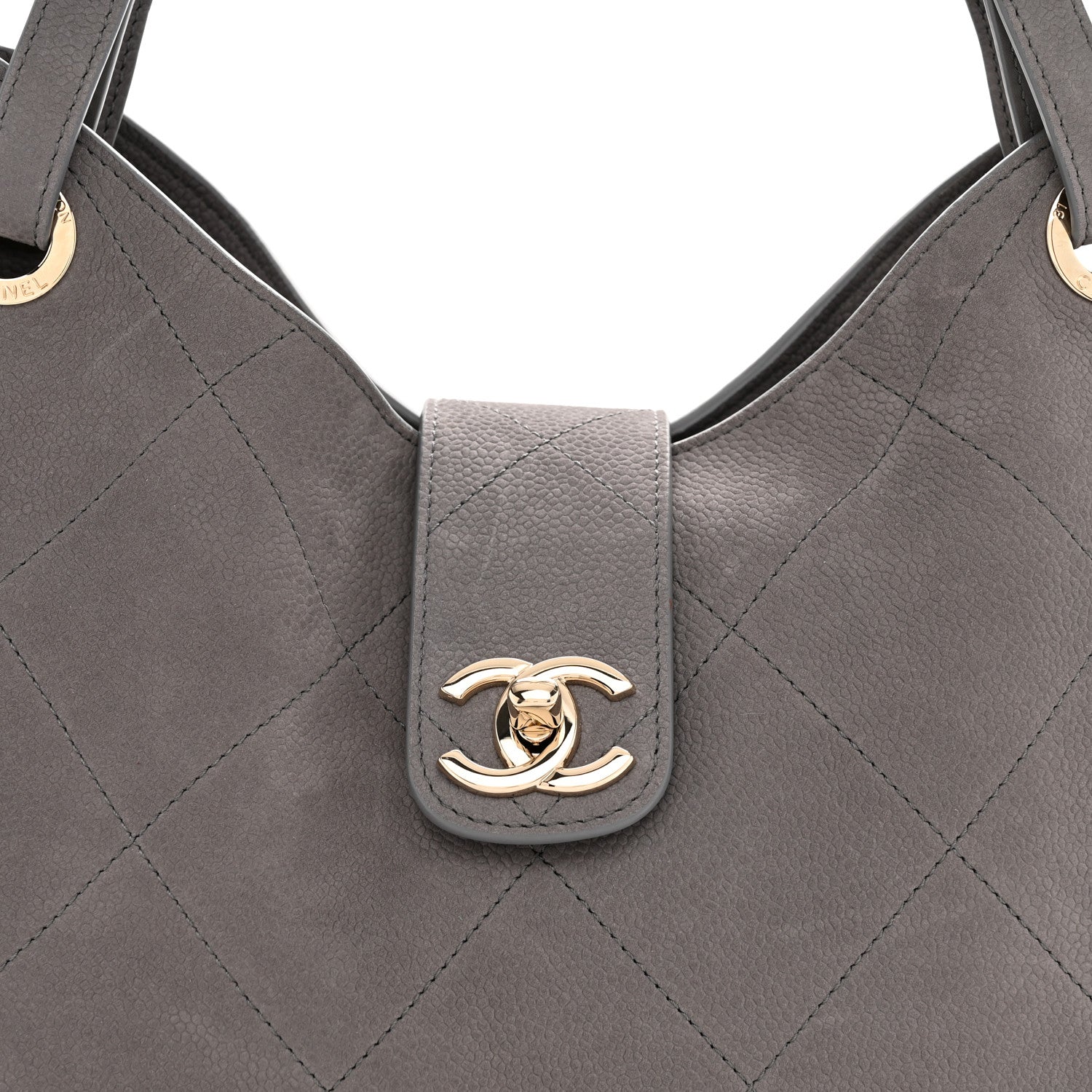 Chanel Grained Nubuck Caviar Quilted Large Shopping Bag Grey 9 of 13