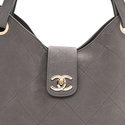 Chanel Grained Nubuck Caviar Quilted Large Shopping Bag Grey 9 of 13