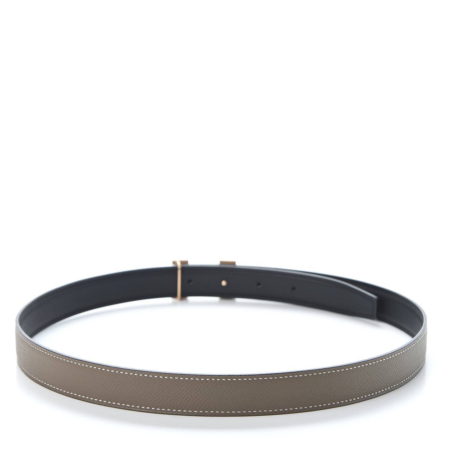 Hermes Swift Epsom 24mm Mini Constance H Belt 75 Black Etoupe 2 of 6