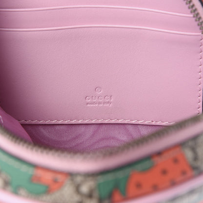 Gucci GG Supreme Monogram Strawberry Round Wrist Wallet 5 of 6