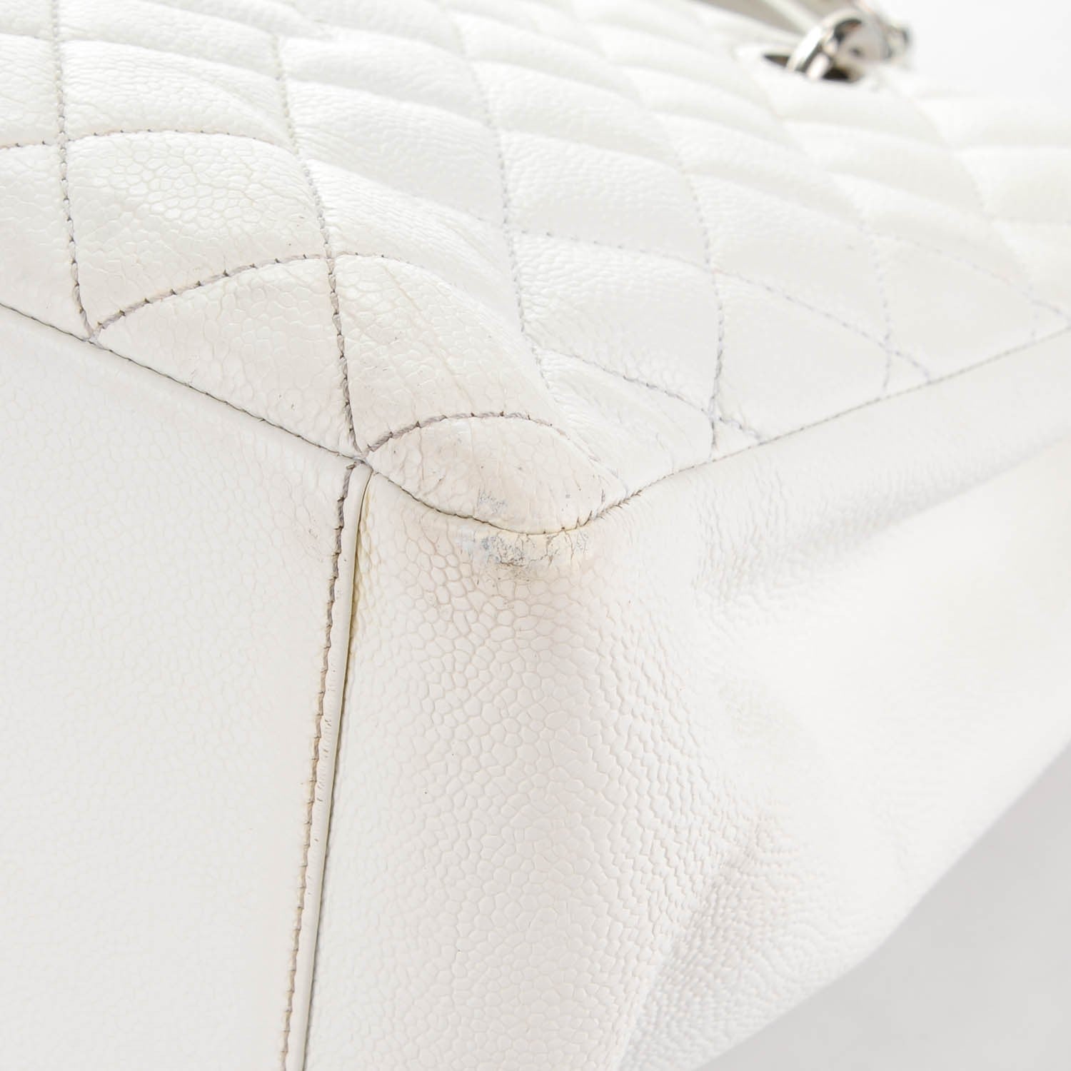 Chanel Caviar Quilted Grand Shopping Tote GST White 8 of 11