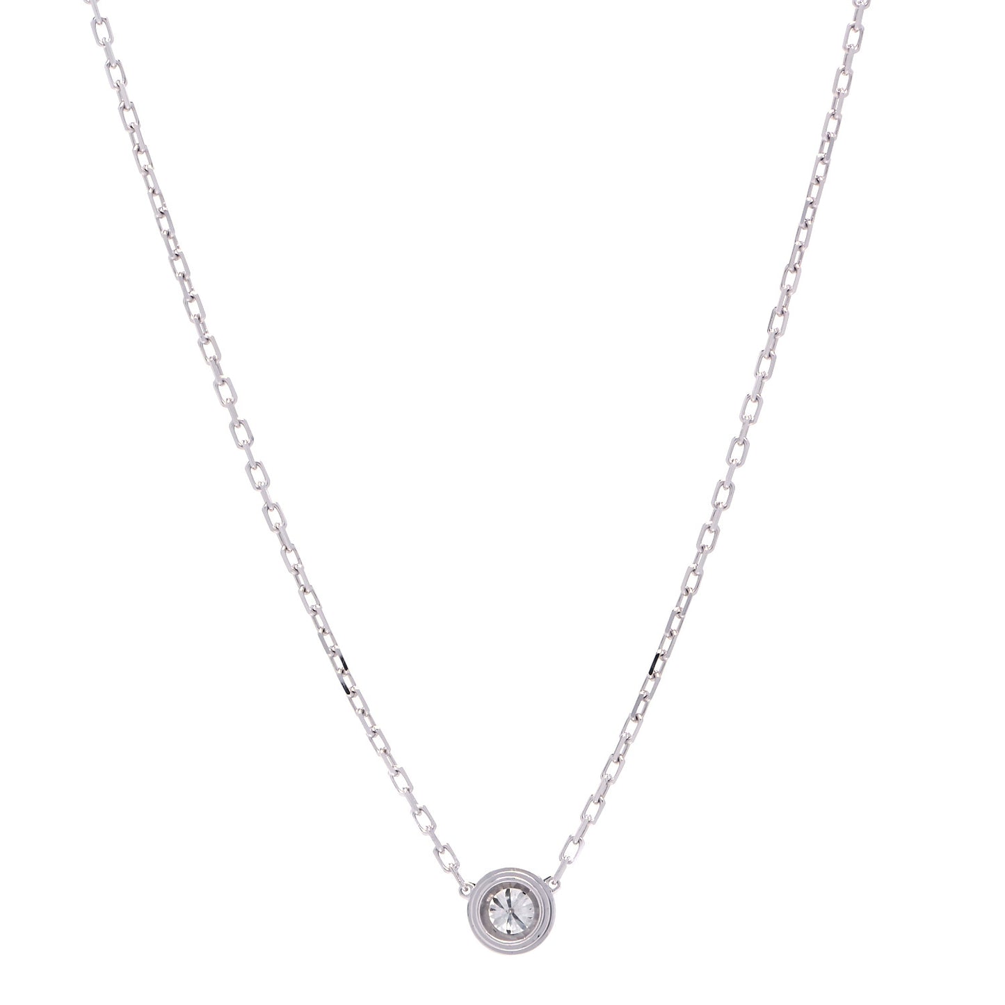 18K White Gold Diamond LM D'Amour Pendant Necklace