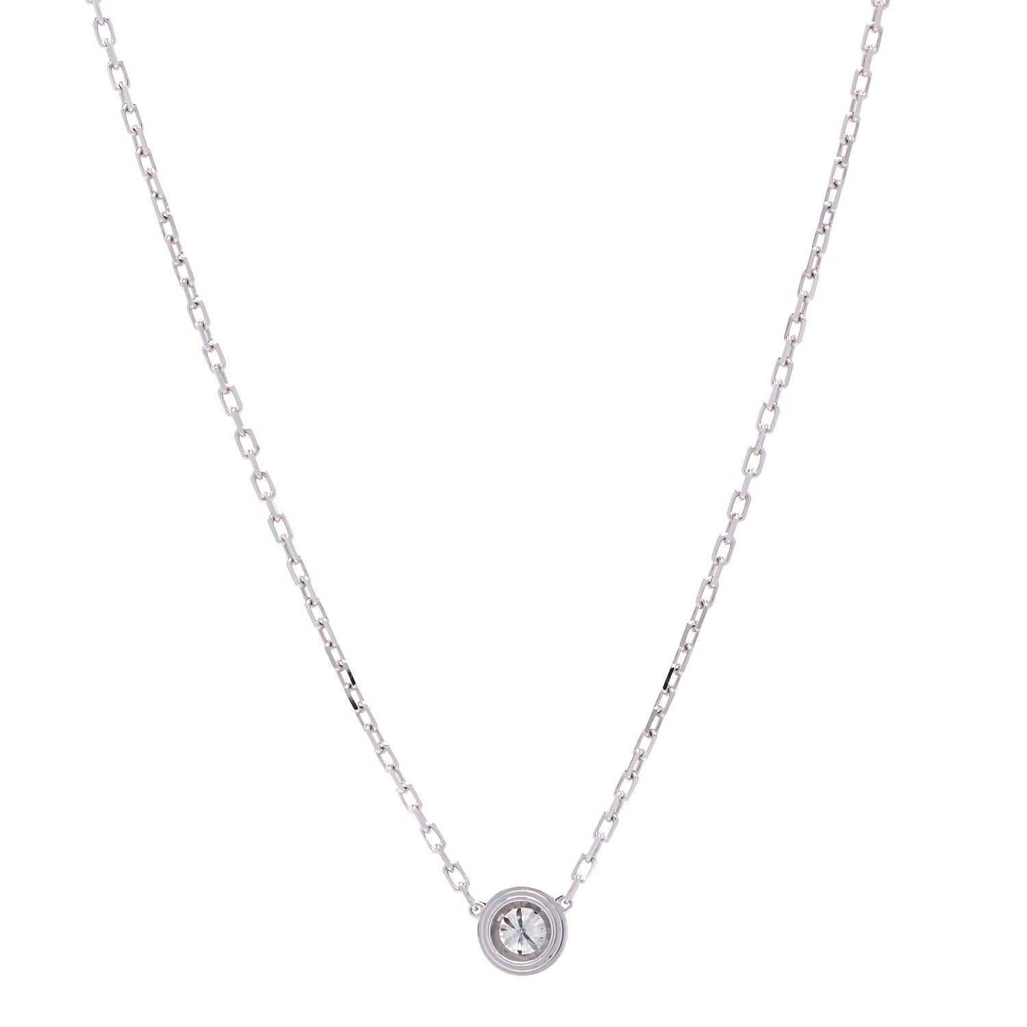 Cartier 18K White Gold Diamond LM D'Amour Pendant Necklace 3 of 4