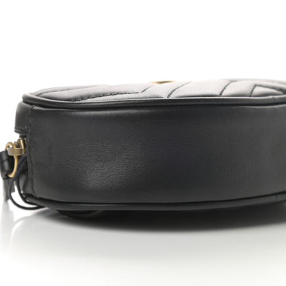 Gucci Calfskin Matelasse GG Marmont Belt Bag 75 30 Black 10 of 12