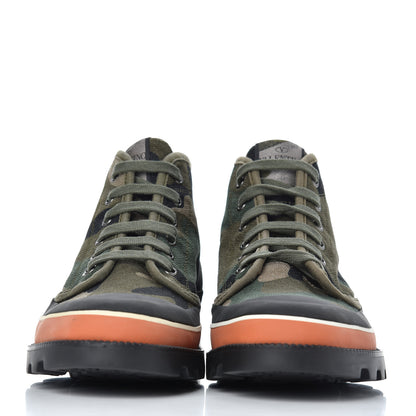 Valentino Garavani Canvas Camouflage Sneaker Boots 40 Army Green 2 of 14