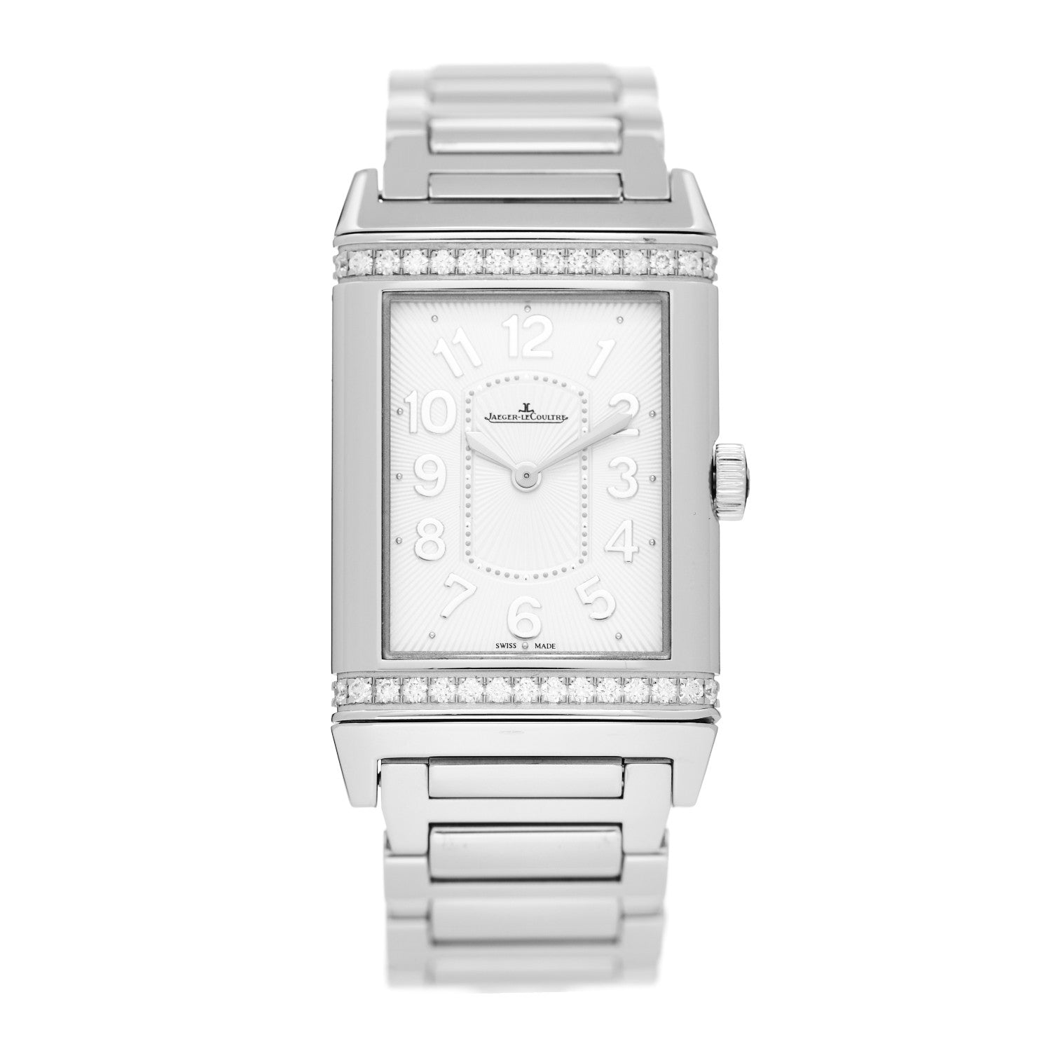 Jaeger-LeCoultre Stainless Steel Diamond 24mm Ultra Thin Reverso Manual Winding Watch Q3208121 1 of 4