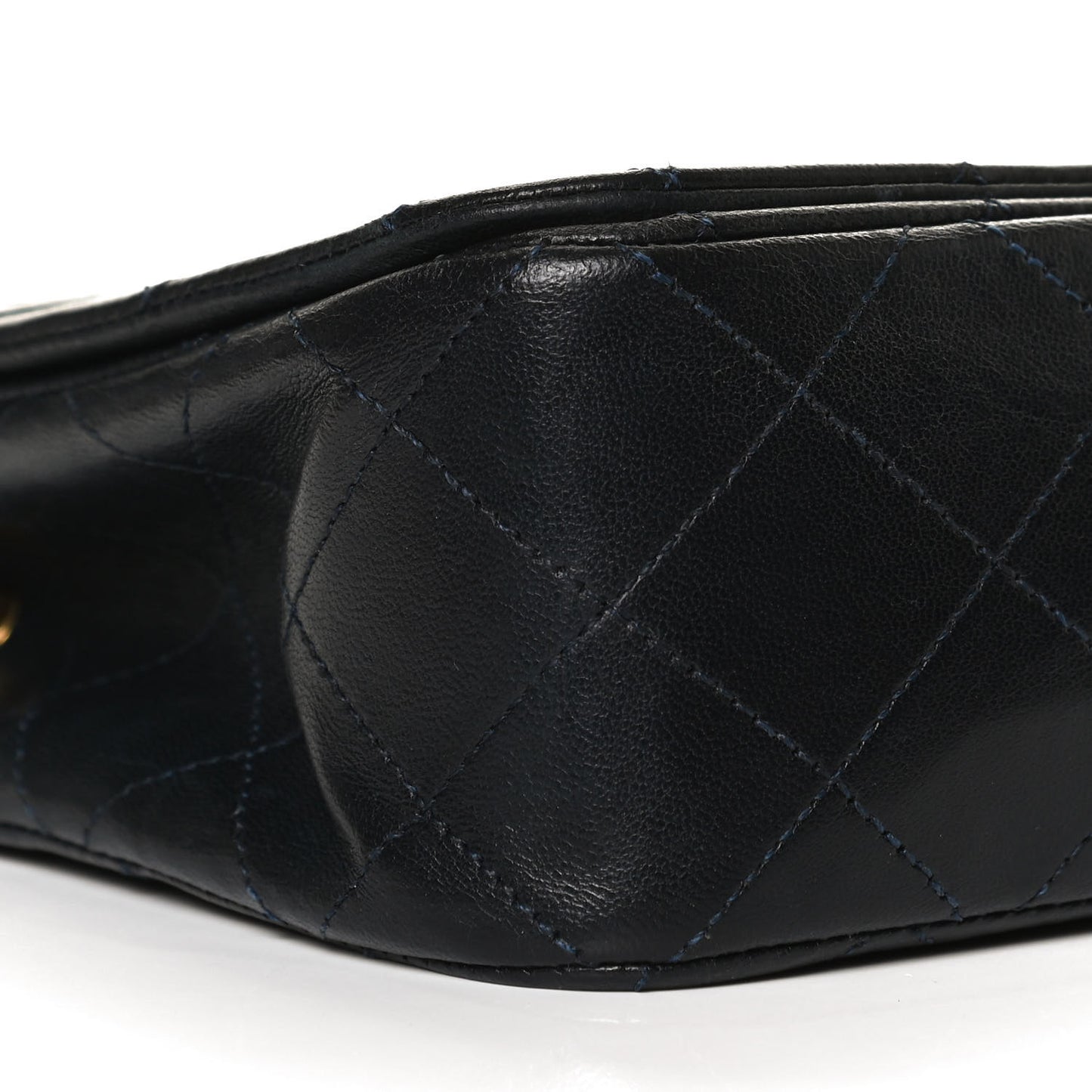 Aged Calfskin Quilted Medium Pondichery Flap Black