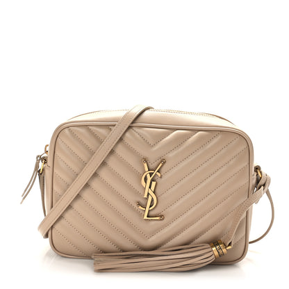 Saint Laurent Calfskin Matelasse Monogram Lou Camera Bag Dark Beige 1 of 9