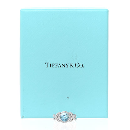 Tiffany Platinum Aquamarine Diamond 1.54ct Double Bow Ring 52 6 6 of 6