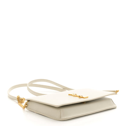 Saint Laurent Smooth Calfskin Monogram Phone Holder Crossbody Crema Soft 4 of 11