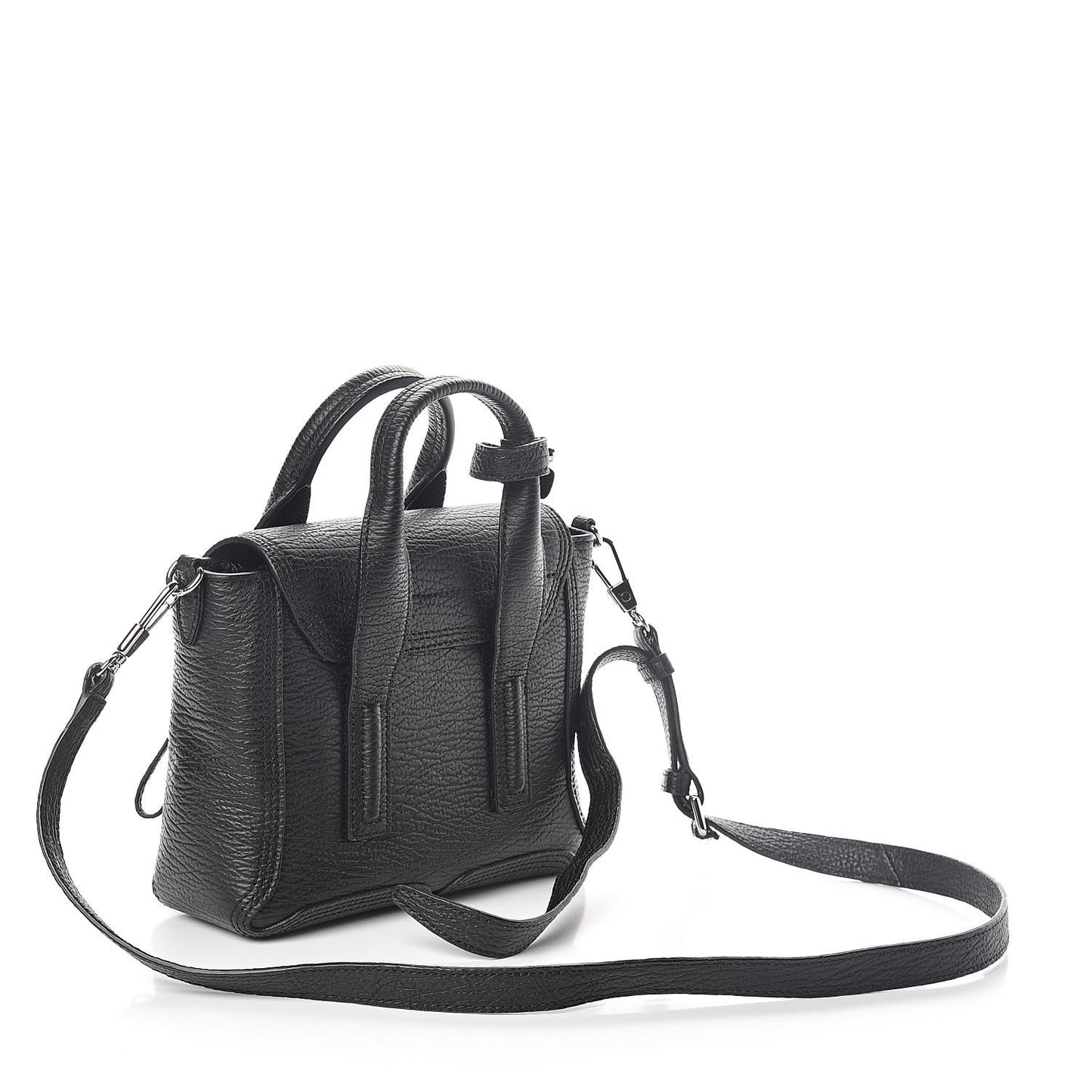 3.1 Textured Calfskin Mini Pashli Satchel Black