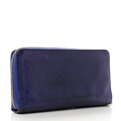Balenciaga Agneau Giant 12 Gold Hardware Continental Zip Around Wallet Bleu Lavande 3 of 10