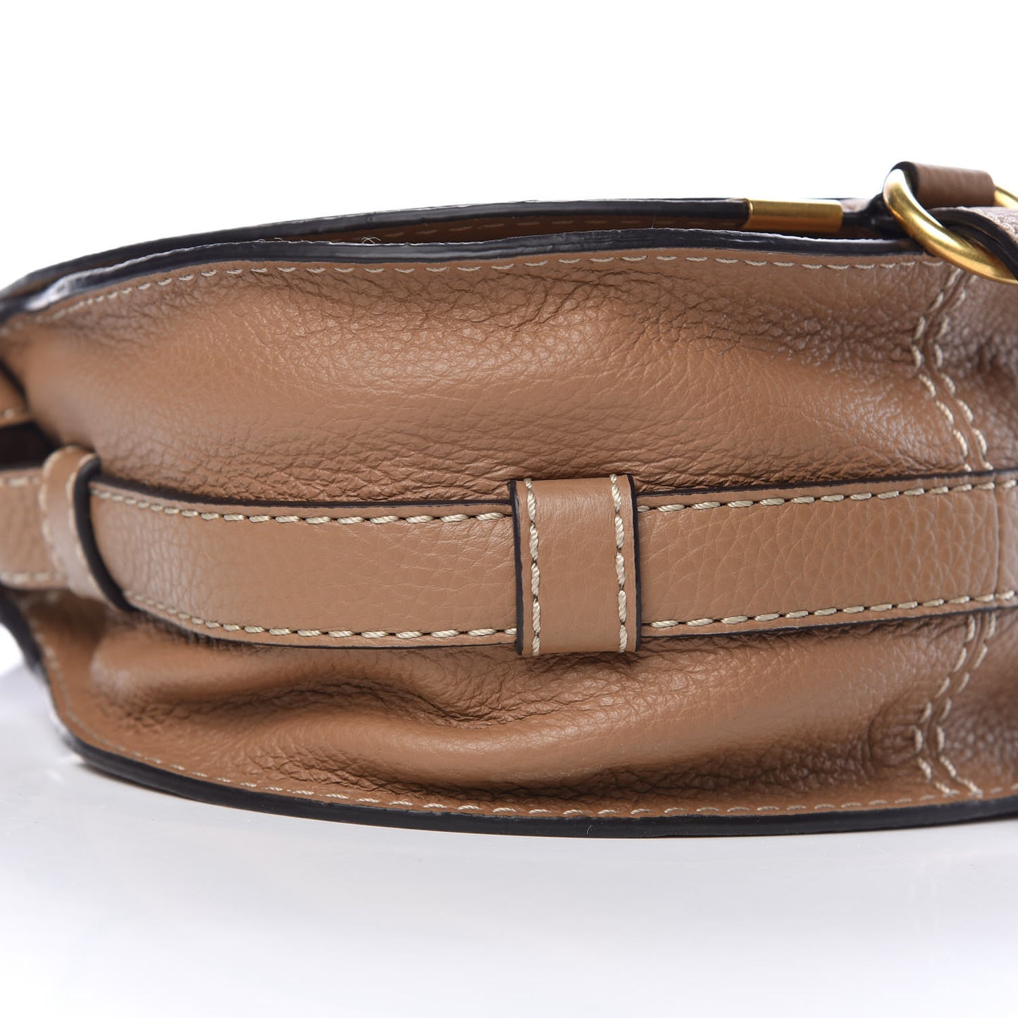 Calfskin Mini Marcie Round Crossbody Bag Nut
