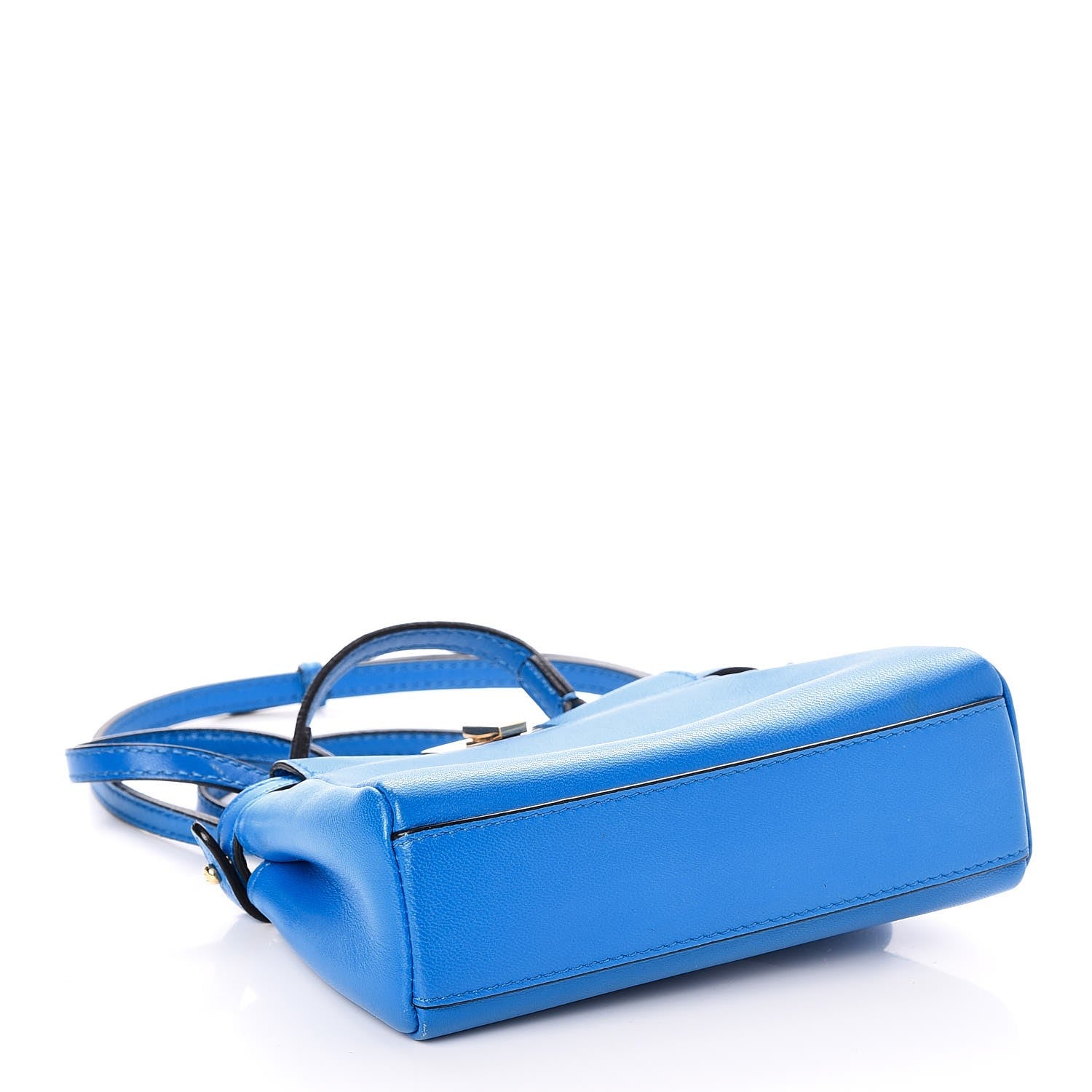 Fendi Shiny Nappa Micro Peekaboo Iconic Satchel Blue Royal 4 of 8