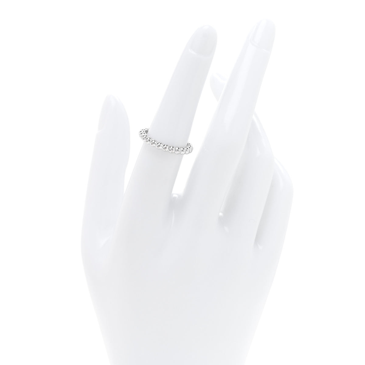 Van Cleef & Arpels 18K White Gold Medium Perlee Ring 53 6.5 2 of 4