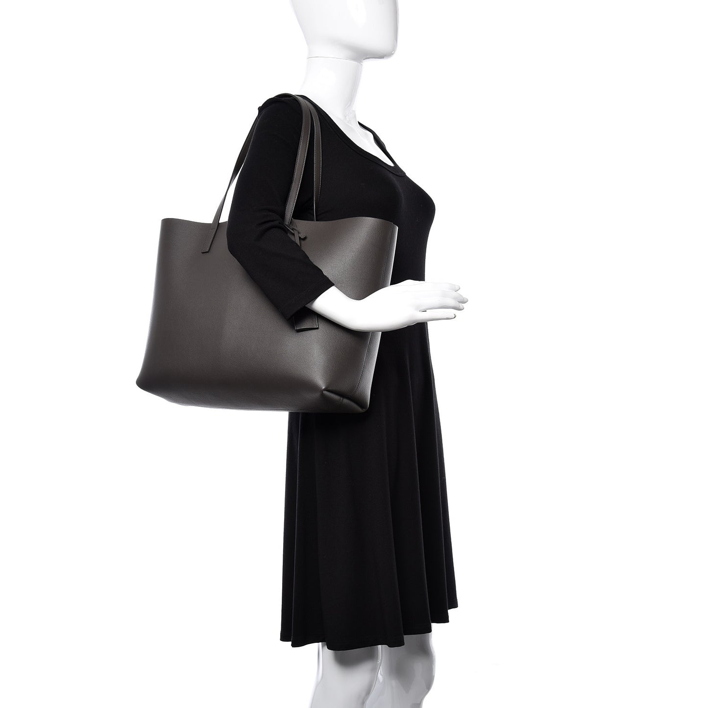 Calfskin Large Shopping Tote Coal