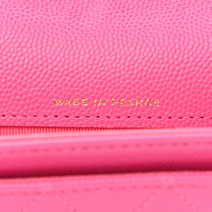Chanel Caviar Quilted Flap Card Holder Wallet Dark Pink 7 of 9