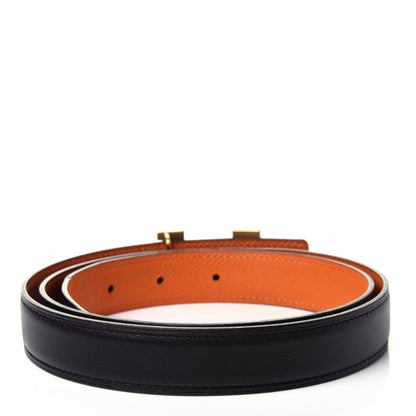 Hermes Box Togo 32mm Martelee Constance Belt 100 Black Orange 2 of 3