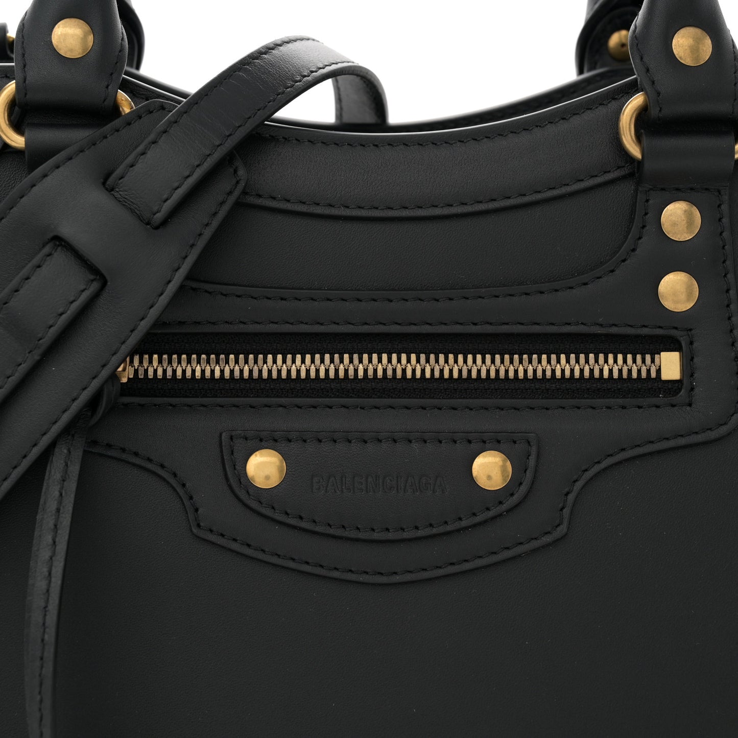 Smooth Calfskin Neo Classic Brass Hardware S City Black