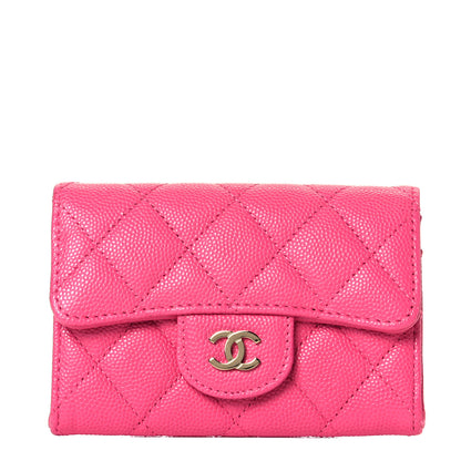 Chanel Caviar Quilted Flap Card Holder Wallet Pink 1 of 8